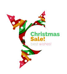 Christmas and New Year geometric paper design banner