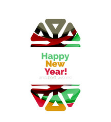 Christmas and New Year geometric paper design banner