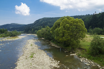 Fototapeta na wymiar Mountain beautiful River in the Carpathians