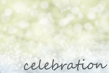 Golden Bokeh Christmas Background, Snow, Text Celebration