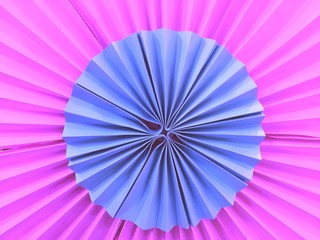 Pink and purple Paper craft fan pastel tone