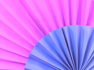 Pink and blue paper craft fan background