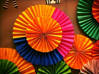 Fototapeta premium Colorful Paper craft fan