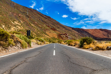 Road through the Desert in Tenerife Island Spain