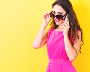 Young woman talking on the phone