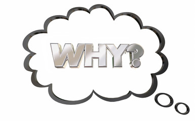 Why Wondering Reason Thought Bubble Thinking Question 3d Illustr