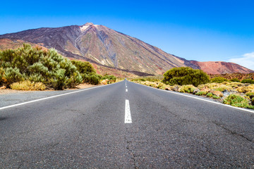 Road through the Desert in Tenerife Island Spain