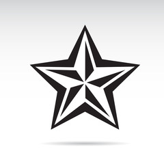 Black Star Icon. Vector Illustration.