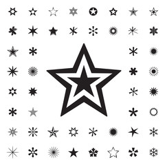 Fototapeta premium Set of Black Stars. Vector Illustration.