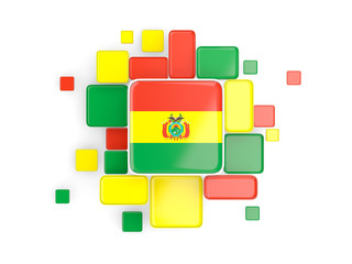 Flag of bolivia, mosaic background