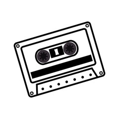 hand drawing cassette music record icon vector illustration eps 10