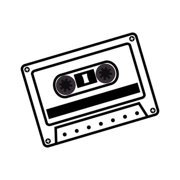 Hand Drawing Cassette Music Record Icon Vector Illustration Eps 10