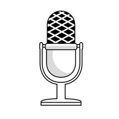 microphone vintage monochrome icon vector illustration eps 10