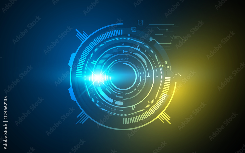 Wall mural vector background abstract circular frame template hi technology concept design