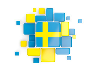 Flag of sweden, mosaic background