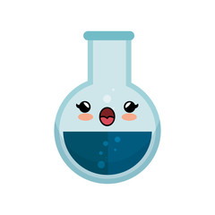lab filled test tube kawaii icon vector illustration eps 10
