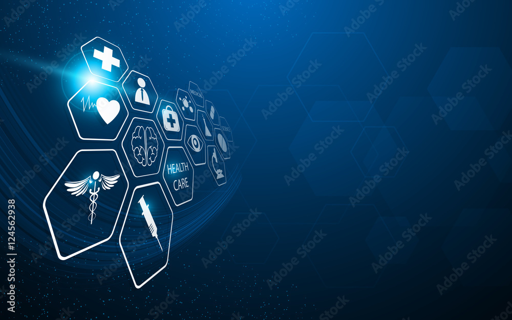 Fototapete abstract medical pattern on hi tech sci ci innovation concept design vector background