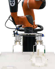 robotic arm machine tool at industrial manufacture factory
