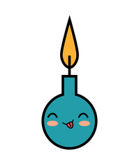 kawaii cute candle party icon vector illustration eps 10