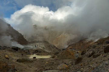 Mud bath in crater of Mutnovsky volcano.