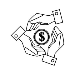 hands save the money dollar icon vector illustration eps 10