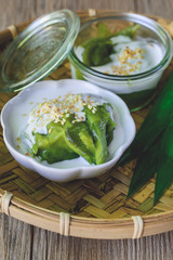 Delicious Thai Dessert, Coconut sweet pudding with coconut milk