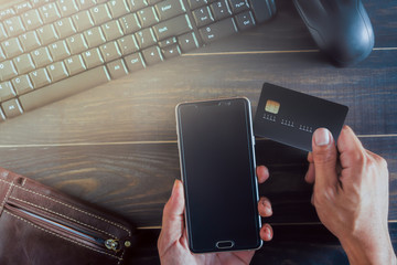 smart phone with credit card