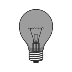 silhouette ligth bulb electric with caps and filaments vector illustration
