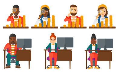 Vector set of illustrations with business people.