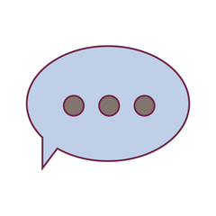 blue dialog with white suspending points vector illustration