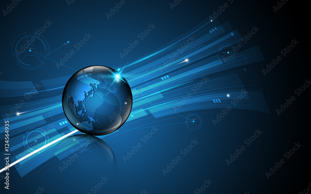 Wall mural abstract global technology innovation concept movement pattern design background
