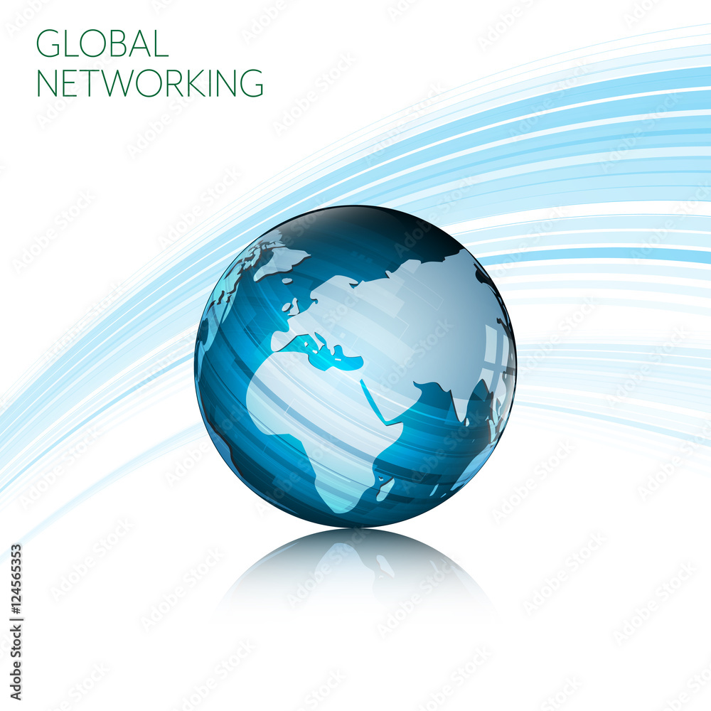 Poster abstract global networking concept tech rectangle line movement design on white background