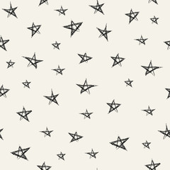 Vector seamless pattern. Dark star on a beige background
