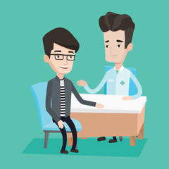 Fototapeta premium Doctor consulting male patient in office.