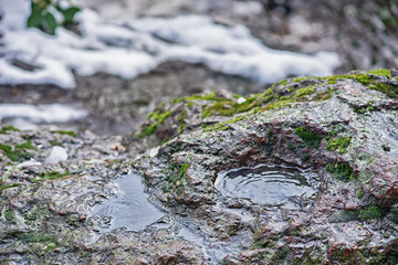 snowmelt on the rock