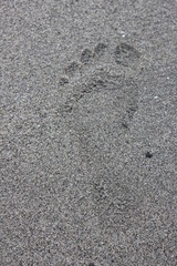 Footprint in sand