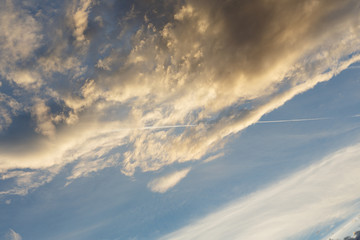 Fototapeta premium Mostly Cloudy. Anticyclone. Weather forecast.