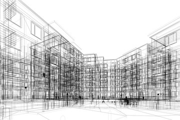 3D architecture abstract