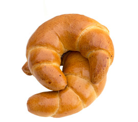 Fresh butter croissant, isolated on white background.