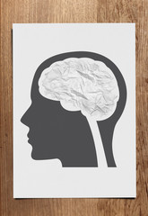 Crumple paper brain concept
