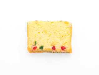 fruit cake on wood plate