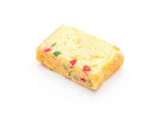 fruit cake on wood plate