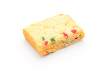 fruit cake on wood plate