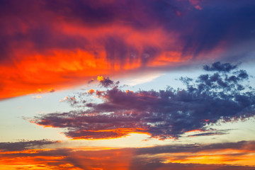 Beatiful bright clouds at sunset