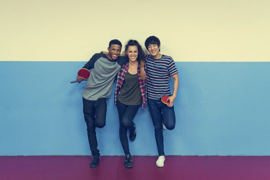 Table Tennis Ping-Pong Friends Sport Concept