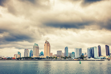 Fototapeta premium View on San Diego Downtown from the ocean