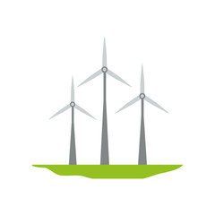 eolic wind power turbine icon over white background. vector illustration