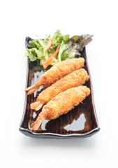  batter-fried prawns on white