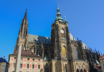Fototapeta premium Prague, capital of the Czech Republic. center of Bohemia. historic center included in the Unesco World Heritage. The largest ancient castle in the world. The Metropolitan Cathedral of Saints Vitus