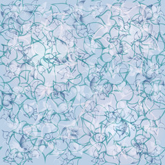 Seamless abstract floral pattern in blue and green colors. Vector background.
